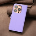 thumbnail image 5 of SaniMore for iPhone 15 Pro Wallet Case, PU Leather Embossed Flower Adjustable Stand Card Slots Cash Pocket Business Shell Styllish Full Protective Shockproof Anti-drop TPU Inner Retro Design, Purple, 5 of 11