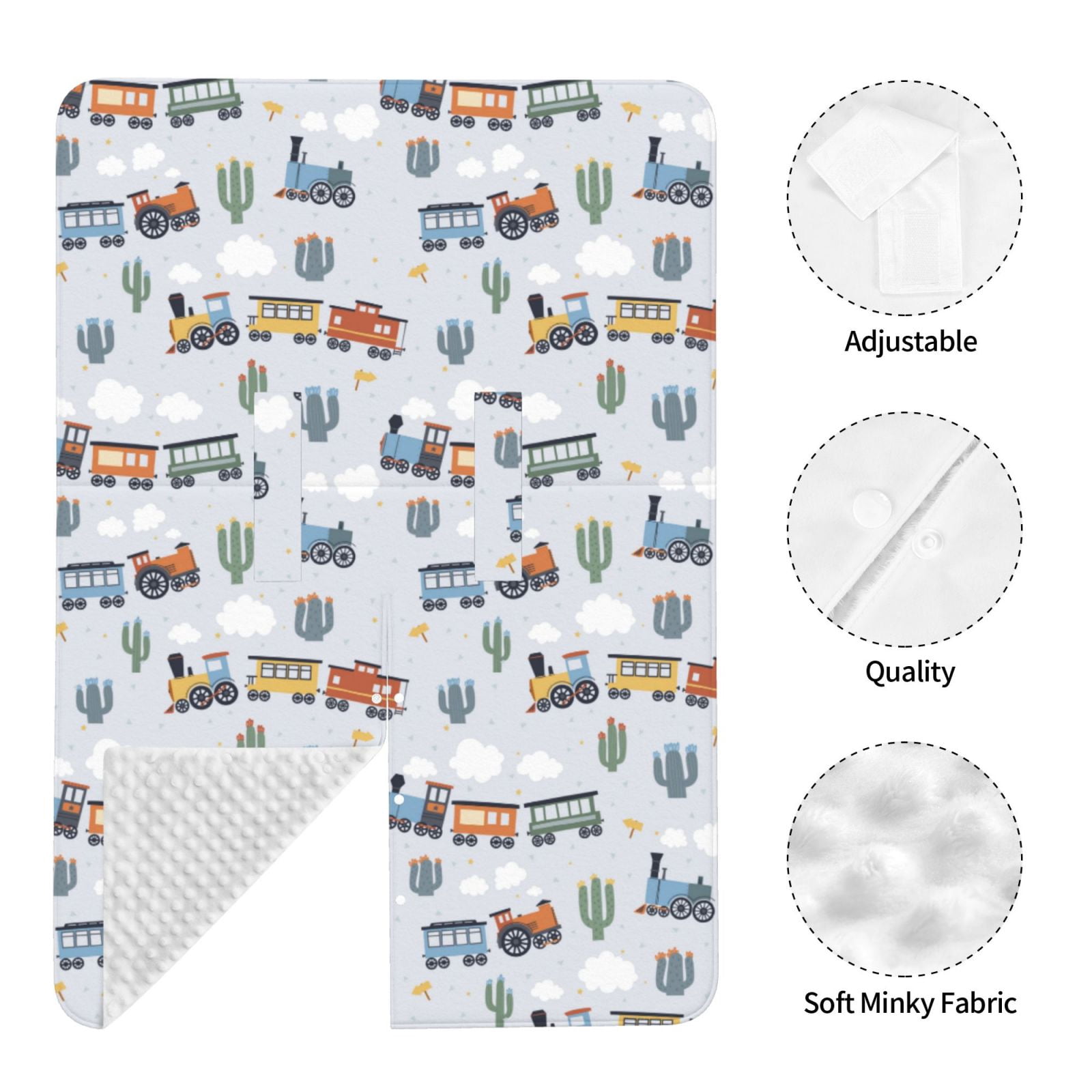 Naloa Trains And Cactuse Baby Car Seat Cover, Breathable Baby Carrier Cover, Multiuse Baby Carrier Cover & Nursing Breastfeeding Cover