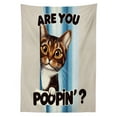 thumbnail image 2 of Ambesonne Cat Outdoor Tablecloth, Are You Poopin' Curious Kitty, 58"x120", Blue Coconut Chocolate, 2 of 2