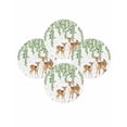 thumbnail image 7 of 13 Inch Round Placemats Set of 4, Spring Botanical Non Slip Heat Insulation PP Table Mats, Watercolor Leaves Deers Birds Country Washable Place Mats for Kitchen Dining Party Table Decor, 7 of 7