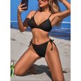 thumbnail image 4 of Sociala Tie Side Bikini Sets for Womens Adjustable Straps Two Piece Bath Suit, 4 of 6
