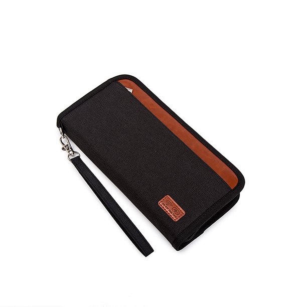 Yhmxh Organizadores y almacenamiento Bolsa de documentos de viaje portátil con cepillo RFID para pasaporte, bolsa de pasaporte larga de gran capacidad Almacenamiento de ducha