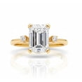 thumbnail image 2 of Jewelerix Emerald Cut Diamond Engagement Ring in Yellow Gold with Side Stones, Classic Solitaire Promise Ring, Women’s Proposal Ring, 2 of 4