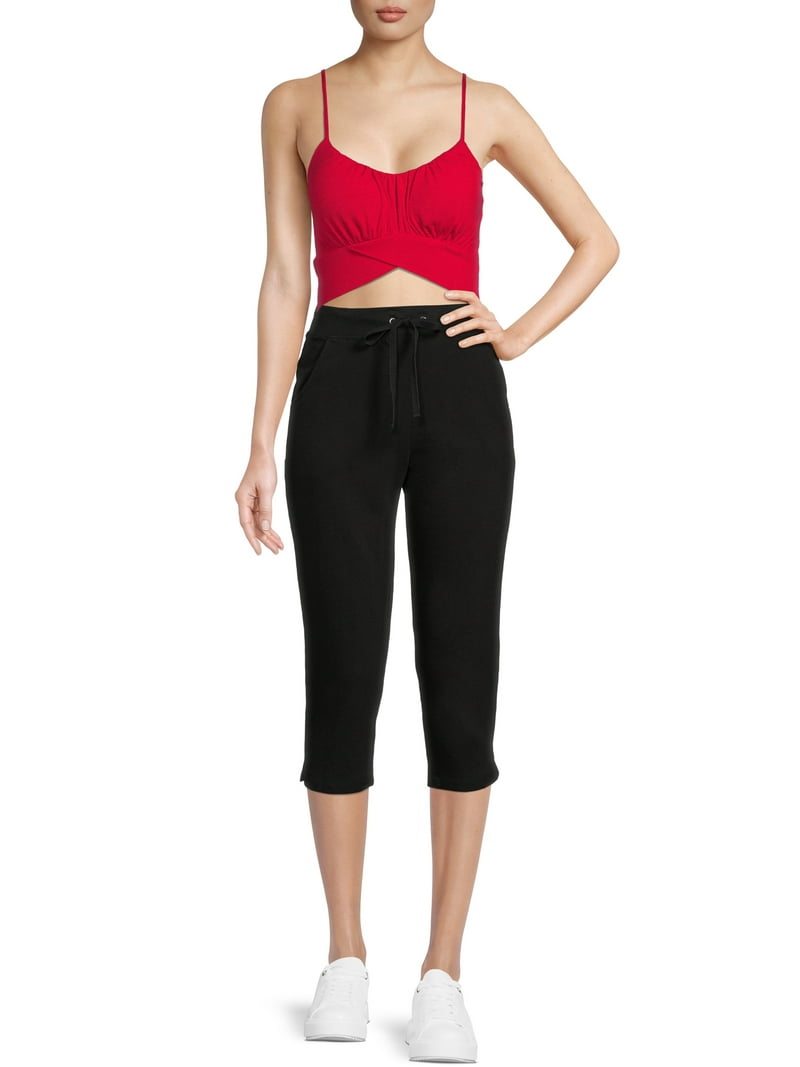 RealSize Women's French Terry Cloth Capri Pants with Pockets, XS