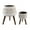 White, variant on Flora Bunda CTF259E2-BK 18 & 10 Tribal Fiberglass Plant Pot on Wood Stand,SET OF 2