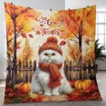 thumbnail image 4 of Happy Thanksgiving Persian Give Thanks Fall Beanie Scarf Welcome Quilt Blanket Cat Lover Kitten Owner Gifts Cozy Comforter Throw Blanket - 00020, 4 of 5