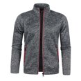 thumbnail image 2 of Kureaily Men's Full Zipper Casual Stand Collar Sweater Knit Long Sleeve Sweater, 2 of 5