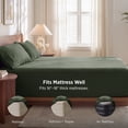 thumbnail image 3 of U by Bedsure Stay Put King Sheet Sets, 4 Piece 18" Deep Pockets Non-Slip Polyester Microfiber Bed Sheets, Olive Green, 3 of 10