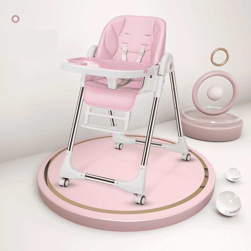 Foldable Portable Baby High Chair, Height Adjustable Kid Chair Seat, Baby Dining Chair with