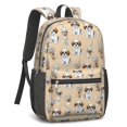 thumbnail image 2 of Shih Tzu and Coffee Beige Pattern 17" Waterproof Oxford School Backpacks for Teens, S-Shape Padded Straps, for School, Travel, Hiking, Camping, 2 of 5