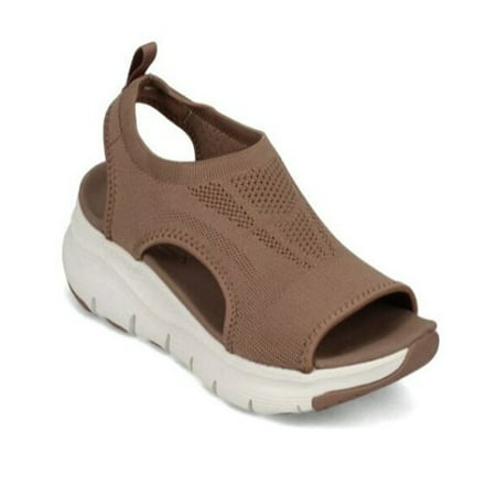 

Women s Chamois Leather Hollow-Out Sandals Non-slip Peep-Toe Casual Sandals for Shopping Driving Walking 35 Coffee