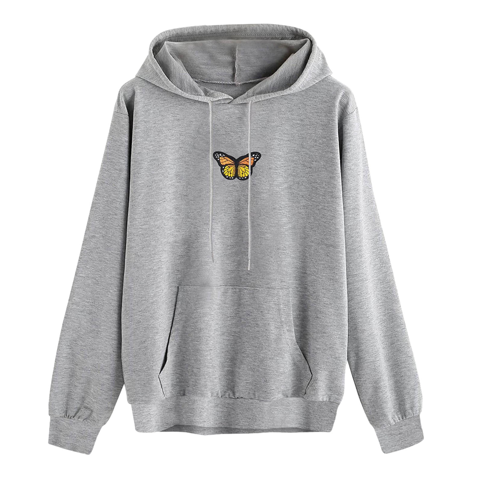 MISSACTIVER Women Y2K Oversized Butterfly Graphic Zip Up Sweatshirt Drawstring Long Sleeve Solid Hoodie Top MISSACTIVER Women Y2K Oversized Butterfly Graphic Zip Up Sweatshirt Drawstring Long Sleeve Solid Hoodie Top