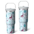 thumbnail image 2 of 1pc Dog 30oz Tumbler with Straw & Handle - Insulated Stainless Steel Cup | Holiday Gift for Man Women (Christmas, Valentine's, Birthday), 2 of 7