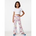 thumbnail image 3 of Girls Wide Leg Flared Pants, Digital Print Casual Trousers, Cute Bell Bottom Bottoms for Kids Ages 4-13 (Spring Summer), 3 of 6