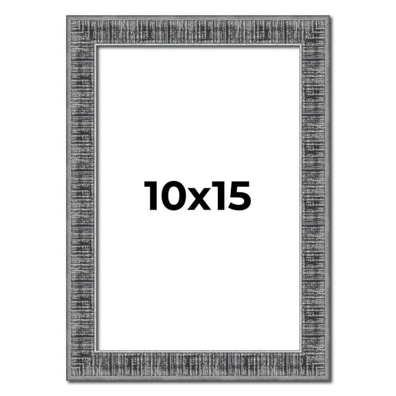 10x15 Frame Silver Black Rustic Sonoma Solid Wood Picture Frame | 1.5 Inch Moulding Width |