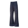 thumbnail image 5 of Ohufall Men's Pants Solid Color Comfy Sweat Pant Lightweight Everyday Wide Sport Pant, 5 of 8