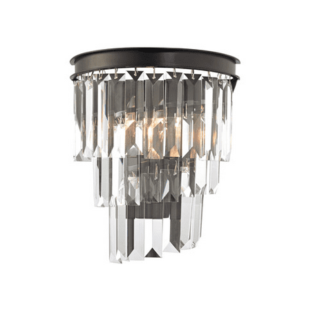

Wall Sconces 1 Light With Oil Rubbed Bronze Finish Clear Crystal Candelabra 9 inch 60 Watts - World of Lamp