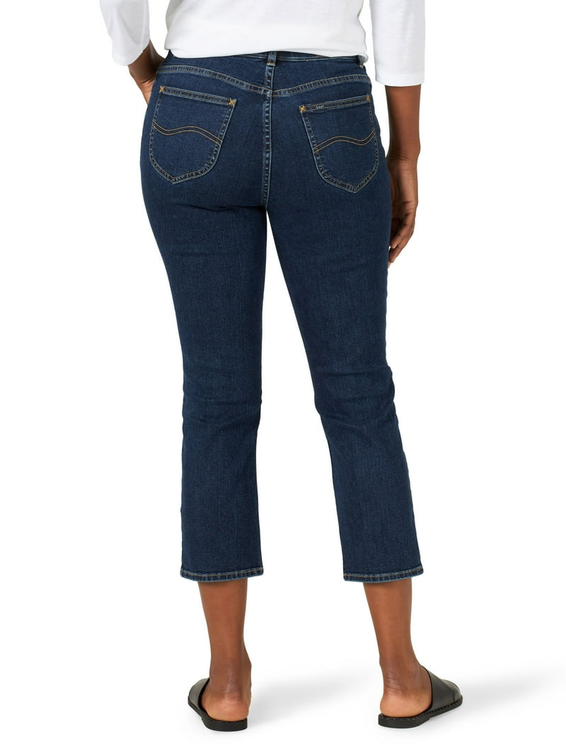 Lee Women's Sculpting High Rise Slim Fit 25 Inch Cropped Jeans