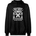 thumbnail image 2 of OXI Hoodie Sweatshirt - The Hardest Part About Zombie, Basic Casual Hoodie for Men's and Women Fleece Hoodie Long Sleeve - Black 3X-Large, 2 of 3