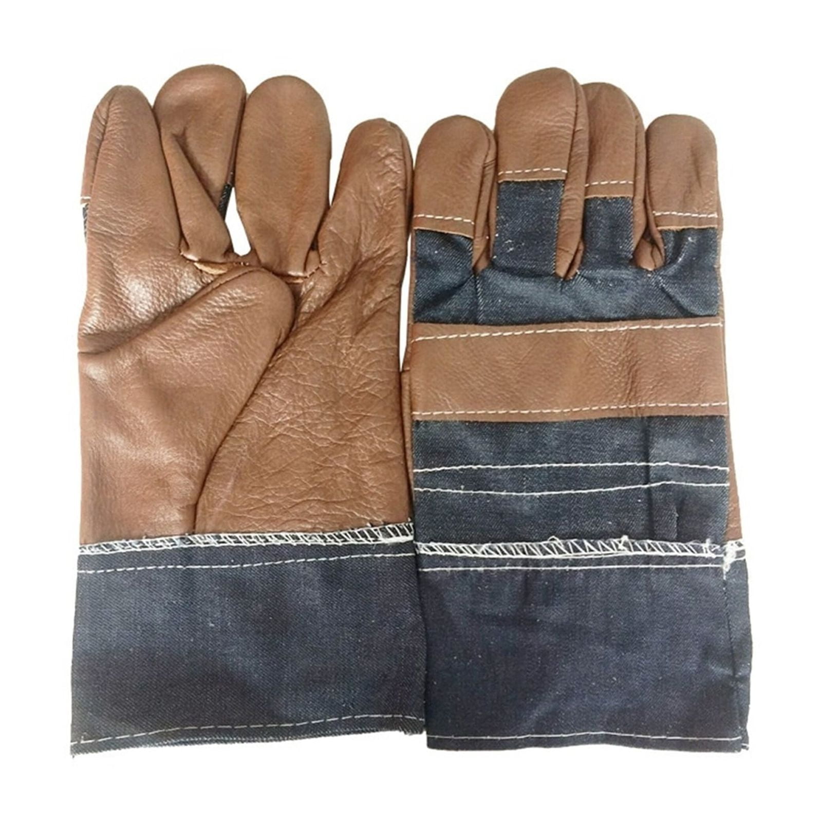 Fire Resistant Durable Denim Half Leather Welder Gloves Heat Resistant Work Safety Gloves Welding Metal Hand Tools Work Gloves ,Durable Material