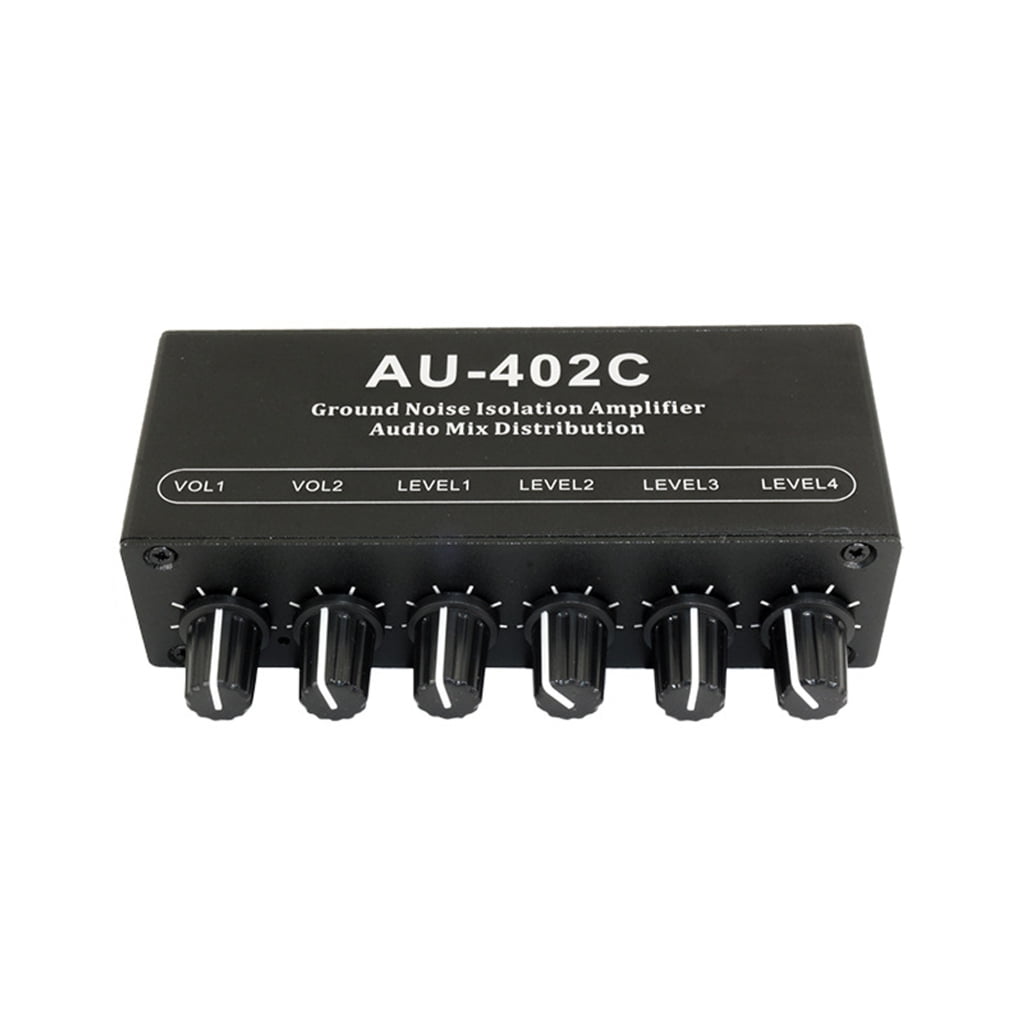 tegongse Aluminum Alloy Stereo Sound Mixer for Multiple Computers with 3.5mm Interfaces and Ground Noise Elimination 20Hz - 20kHz