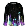thumbnail image 4 of Women's Fashion Christmas Printed Long Sleeve Knitted Cardigan Button Down Jacket for Holiday Casual Wear and Women's Outerwear with Festive Design,Navy,S, 4 of 6