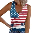 thumbnail image 2 of Kctiaxy Tank Tops for Women Independence Day Patriotic V Neck Sleeveless Tops Fashionable Casual Ribbed Summer Tops for Beach Vacation, 2 of 6