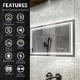 thumbnail image 6 of Bathroom Dimmable Led Wall Mirror Rectangle Front Backlit Lighted Vanity Mirror With Anti-fog & Memory Function,24"x40", 6 of 8
