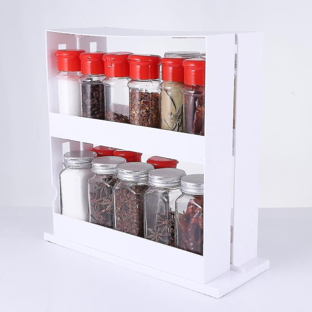 Peppers Container Rack 2 Layer Storage Kitchen Rotating Organize Spices Jar Bottle Storage ...