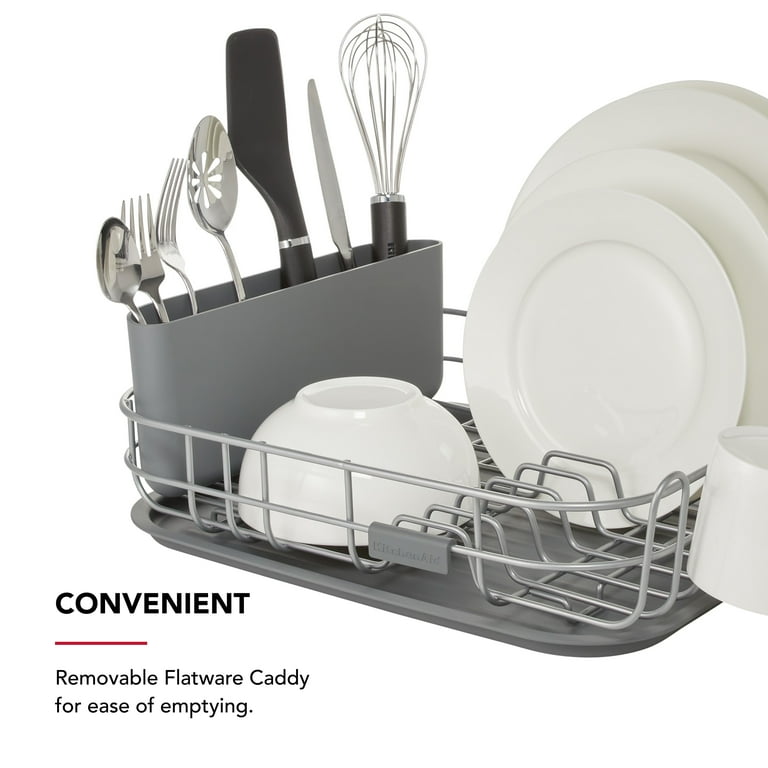 KitchenAid Low Profile Metal Stacking Dish Drying Rack, Charcoal Gray photo 4