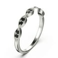 thumbnail image 2 of 0.12 ct Wedding Band 18K White Gold Over Silver black diamond moissanite Ring, 2 of 4