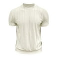 thumbnail image 6 of USNSM Mens T-Shirt Casual Stretch Solid Crewneck Short Sleeve Tees Soft Breathable Comfortable Summer Textured Shirts White XXL, 6 of 6