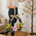 thumbnail image 4 of Easter Wreath For Front Door Handmade Floral Arrangement With Ribbon Bow And Greenery, 4 of 6