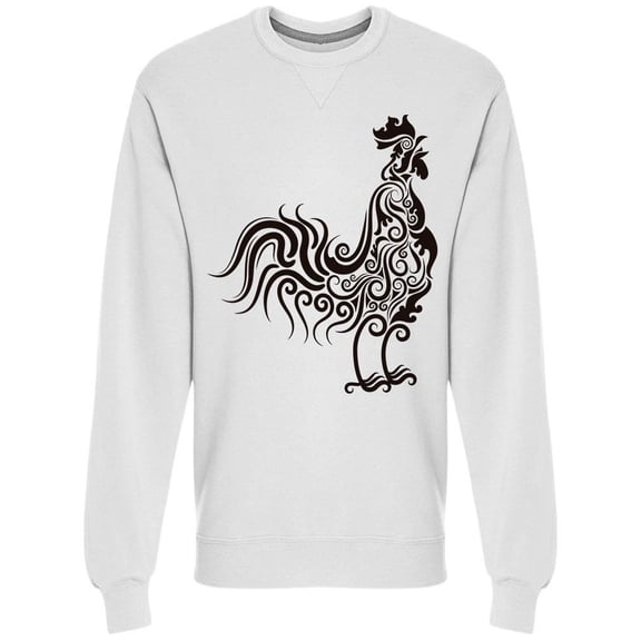 Rooster Floral Ornament Sweatshirt Men -Image by Shutterstock, Male x-Large