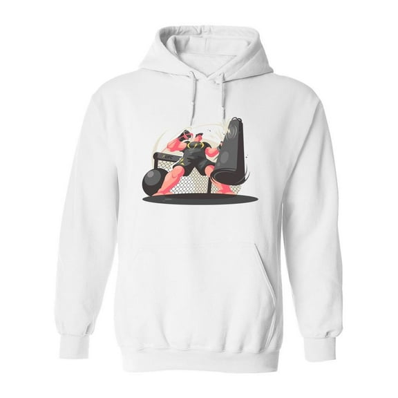 Boxing Guy Hoodie Men -Image by Shutterstock, Male Large