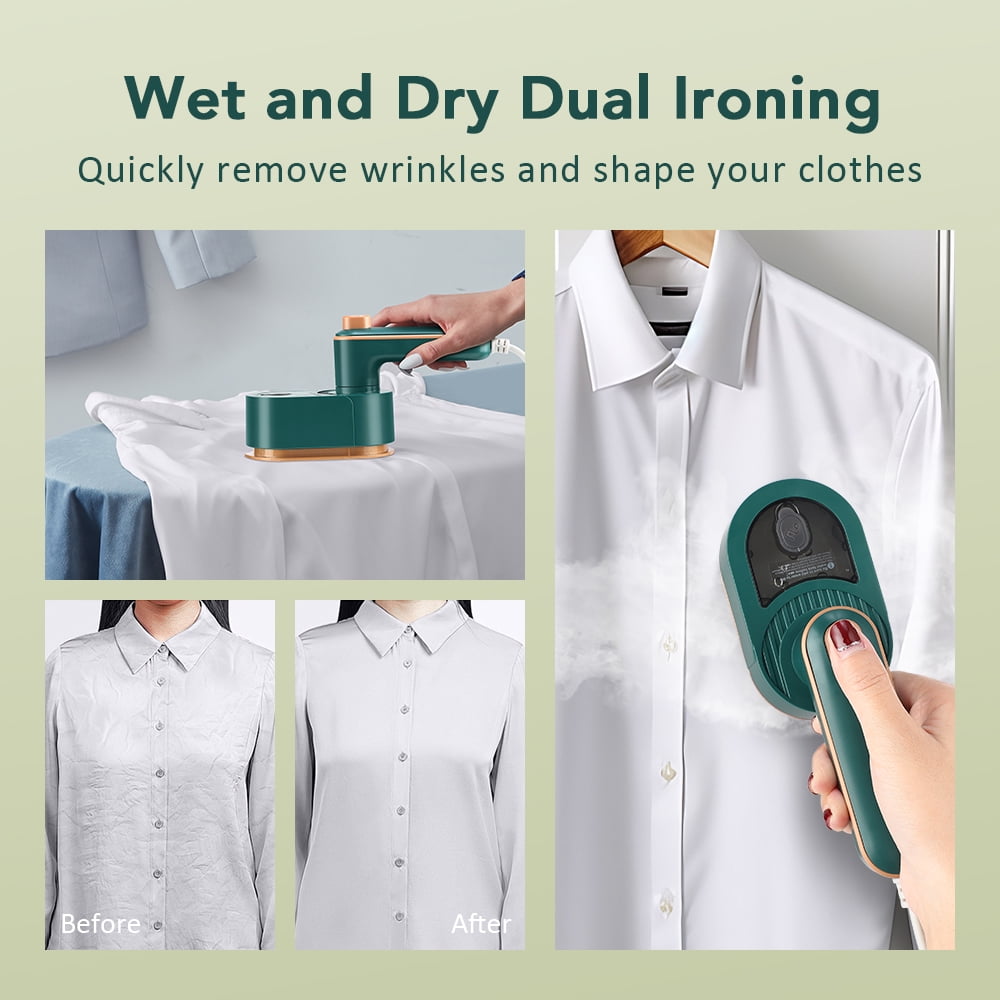 Handheld Garment Steamer,Portable Handheld Steamer for Clothes,Travel Garment Steamer Portable Handheld Design 40W Mini Handheld Steam Iron,Travel Steamer for Clothes Portable Mini Green
