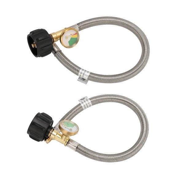 Roastove Tuyau Queue de Cochon au Propane Tressé en Acier Inoxydable de 15 Pouces pour VR avec Raccord Évasé Inversé de 1/4 Pouce pour Régulateur Standard à Deux Étapes