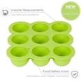 thumbnail image 3 of Contenedor de almacenamiento de alimentos para bebés Kiddo Feedo bandeja de congelador con tapa de silicona verde, 3 of 3