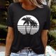 thumbnail image 2 of Blusa informal de manga corta con cuello redondo y estampado de verano a la moda para mujer Pompotops  hfajkhk134629, 2 of 5