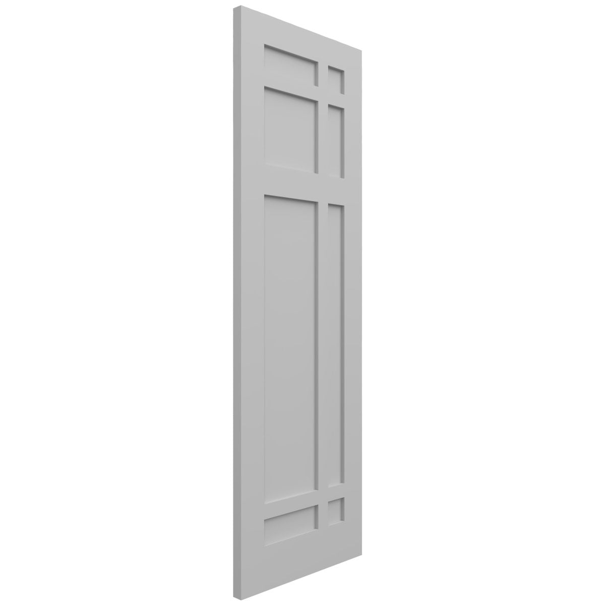 Ekena Millwork 18"W x 55"H True Fit PVC San Juan Capistrano Mission Style Fixed Mount Shutters, Primed (Per Pair - Hardware Not Included)