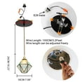 thumbnail image 2 of KAYYELAMP 3-Pack Vintage Brass E12 Base Blue Glass Shade Recessed Retrofit Pendant Lighting Conversion Kit E26 Power Connector 3.2 Ft Adjusted Cord Tiffany Hanging Lamp for Hallway Farmhouse, 2 of 6