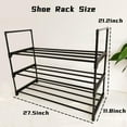 thumbnail image 2 of Shoe Rack Organizer, 3-Tier Reversible Metal Space Saving Shoe Storage Shelf - for Entryway, Closet, Front Door, Bedroom, Garage & Corridor-Closet Organizer, Garage Storage Shelves (Black), 2 of 4