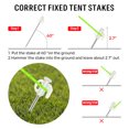 thumbnail image 6 of SAN LIKE 20pcs Tent Stakes Heavy Duty Tent Stakes Pegs Windproof Metal Stakes with Luminous Head for Pitching Camping Tents Outdoor All Kinds of Ground, 6 of 9
