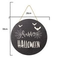 thumbnail image 2 of Señal de bienvenida de Halloween para decoración de puerta delantera, corona redonda de madera para colgar en la pared para fiesta navideña, 2 of 5
