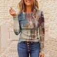 thumbnail image 2 of MPWEGNP Chandail en Molleton pour Femmes Col Rond Imprimé Mince Chandail Ample Décontracté Mode Confortable Manches Longues Blouses Chemises Sorties pour P TTG, 2 of 4