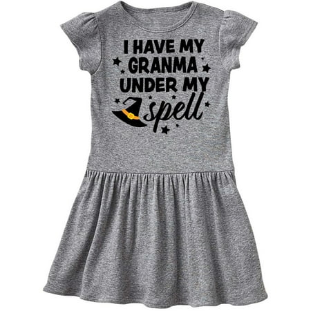 

Inktastic I Have My Granma Under My Spell with Cute Witch Hat Gift Toddler Girl Dress