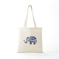 thumbnail image 5 of CafePress - Cute Floral Elephant In Navy Blue Tote Bag - Unisex Canvas Tote Bag, Beige, 1-Piece, 5 of 6