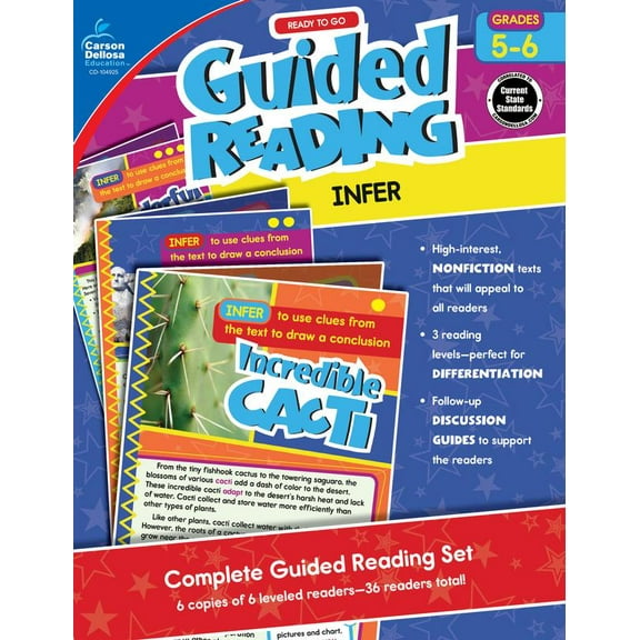Carson Dellosa Ready to Go Guided Reading: Infer Resource Book (80 pages plus cover) Grade 5-6