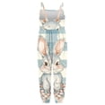 thumbnail image 7 of ITSAME Toddler Girls Jumpsuit, Spaghetti Strap Loose Lightweight Easter Bunny Print Kids Casual Romper Blue 3T, 7 of 7