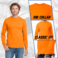 thumbnail image 4 of Wire Delight Adult’s High Visibility Cotton Long Sleeve Workwear Safety Orange T-Shirt, 5 Pack, 3XL, 4 of 5